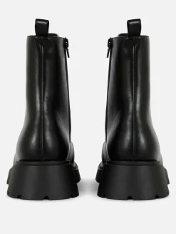 Apron Toe Laced Ankle Boots|Primark New