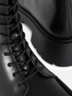 Apron Toe Laced Ankle Boots|Primark New