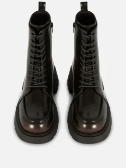 Apron Toe Laced Ankle Boots|Primark Outlet