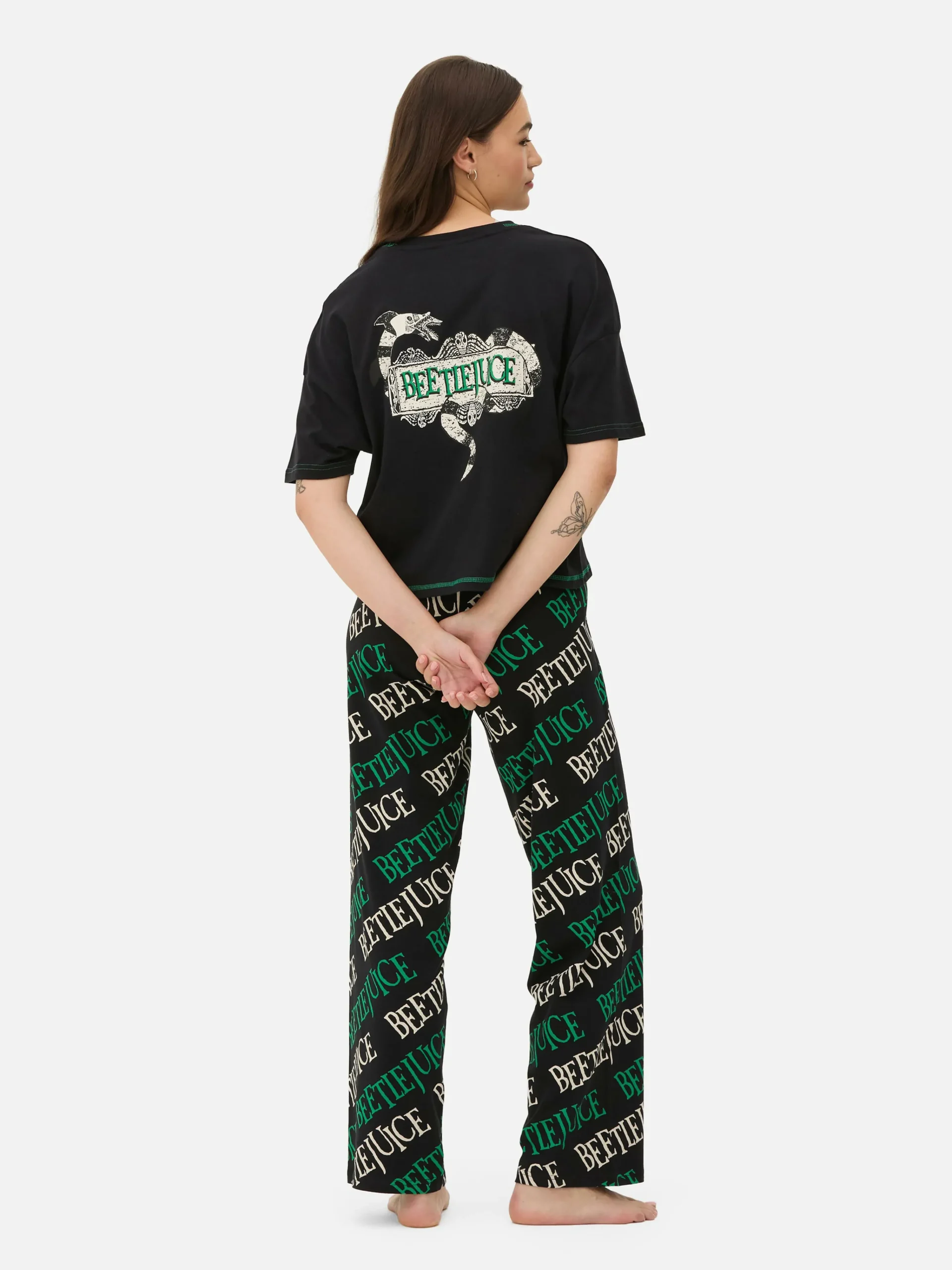 Beetlejuice Logo Pajama Set|Primark Outlet