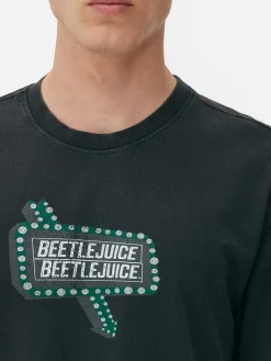 Beetlejuice Washed Effect T-Shirt|Primark