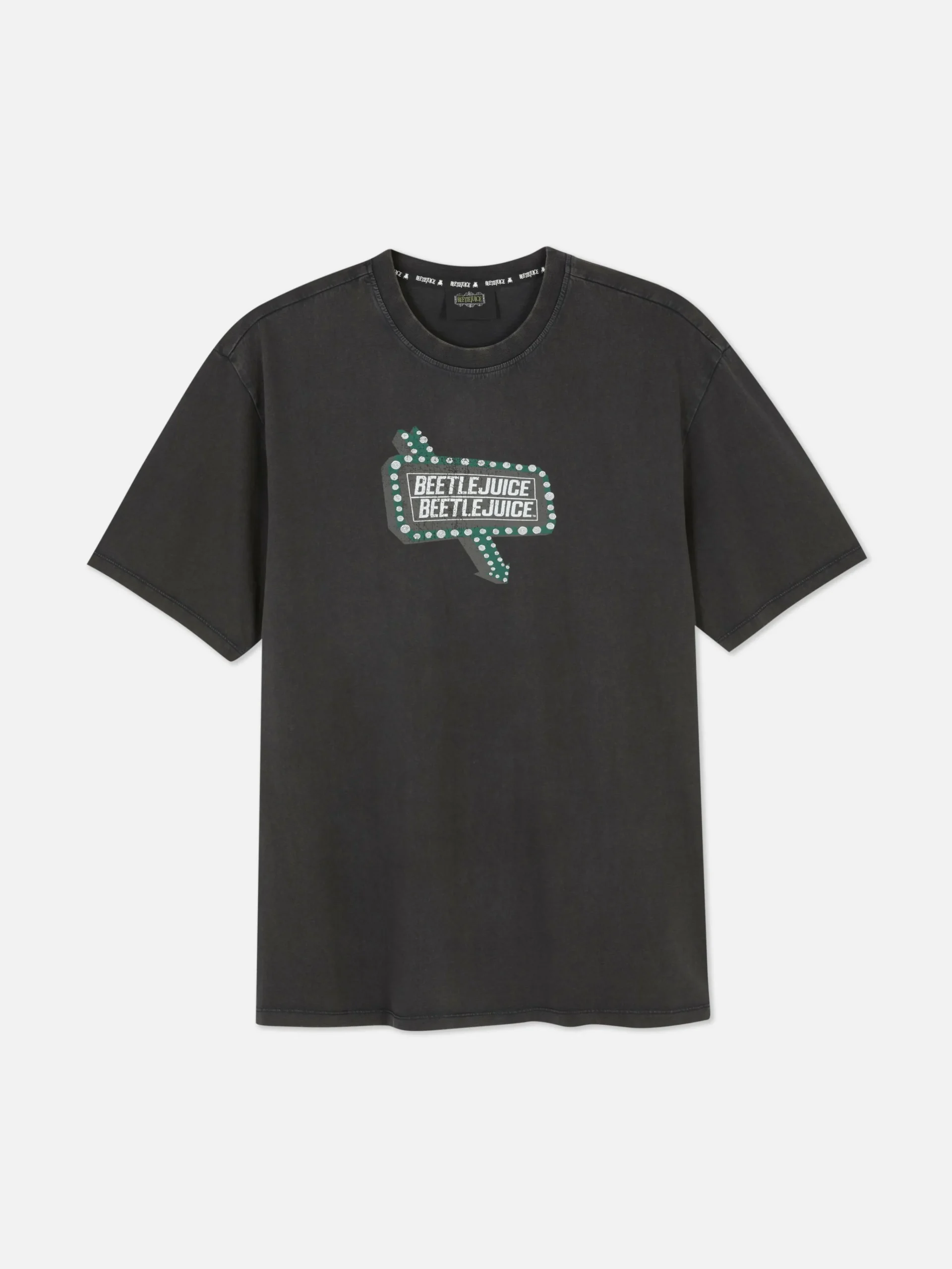 Beetlejuice Washed Effect T-Shirt|Primark