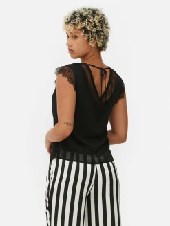 Beetlejuice X Colleen Atwood Lace Trim Blouse|Primark