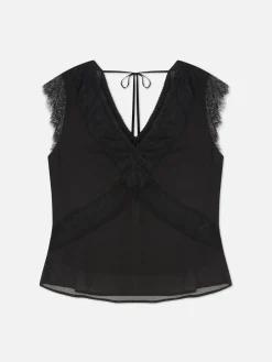 Beetlejuice X Colleen Atwood Lace Trim Blouse|Primark