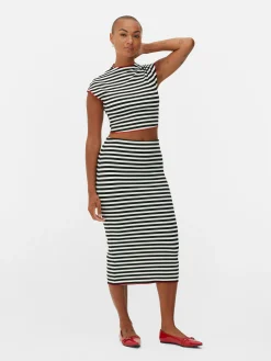 Beetlejuice X Colleen Atwood Stripe Midi Skirt Set|Primark Outlet