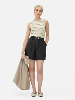 Belted Bermuda Shorts|Primark Clearance