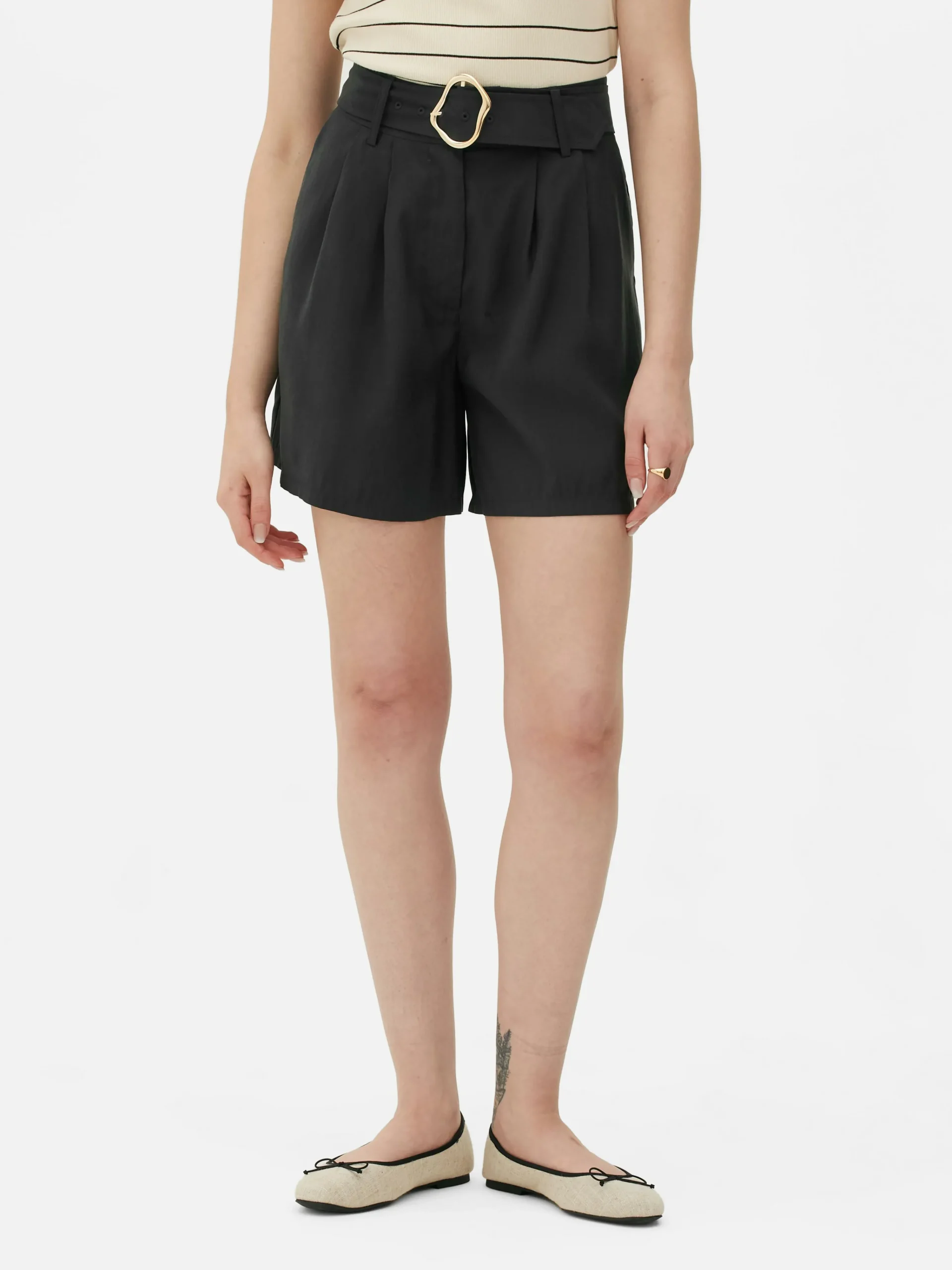 Belted Bermuda Shorts|Primark Clearance