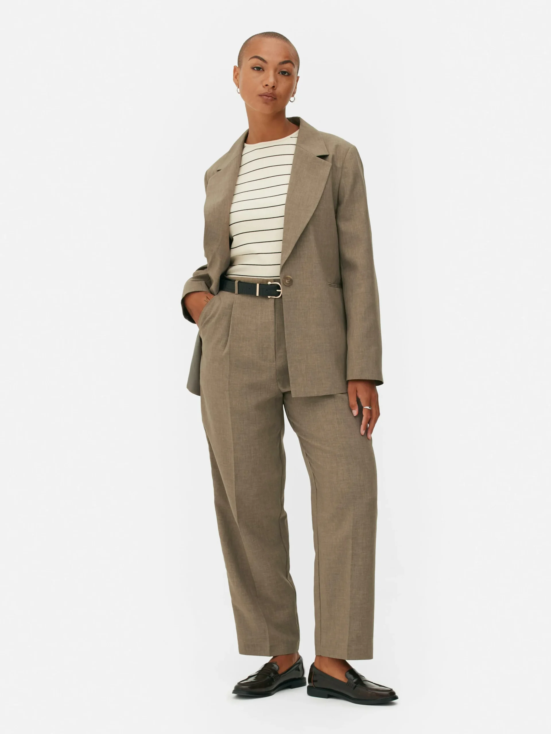 Belted Pleated Pants|Primark Clearance