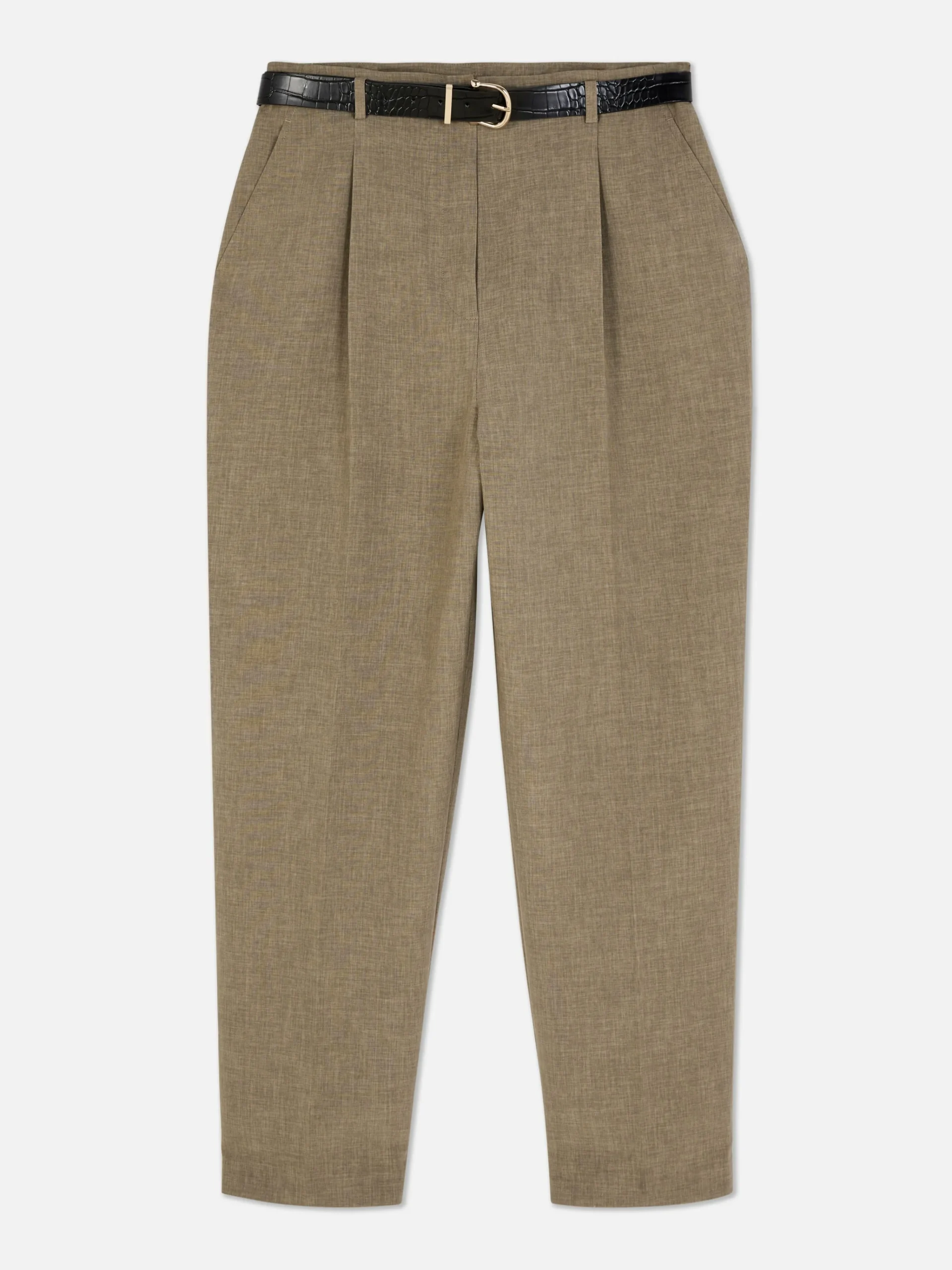 Belted Pleated Pants|Primark Clearance