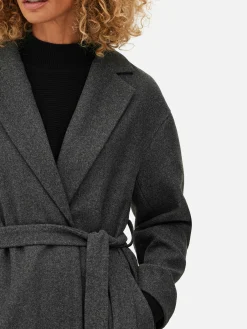 Belted Wrap Coat|Primark Online