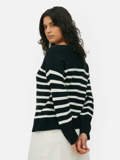 Boat Neck Long Sleeve Sweater|Primark Sale