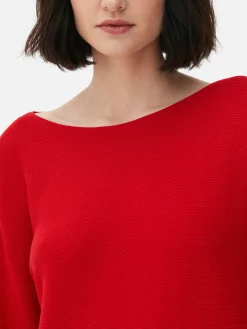 Boat Neck Long Sleeve Sweater|Primark Clearance