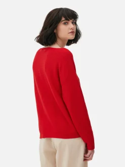 Boat Neck Long Sleeve Sweater|Primark Clearance