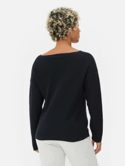 Boat Neck Long Sleeve Sweater|Primark Outlet
