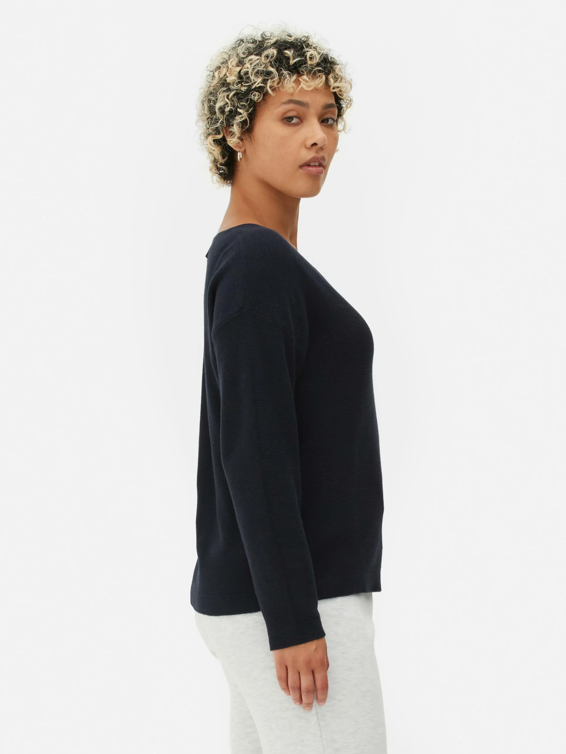 Boat Neck Long Sleeve Sweater|Primark Outlet