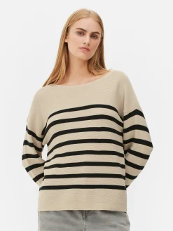 Boat Neck Long Sleeve Sweater|Primark Hot