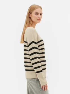 Boat Neck Long Sleeve Sweater|Primark Hot