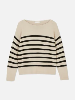Boat Neck Long Sleeve Sweater|Primark Hot