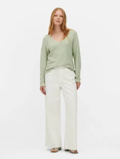 Boat Neck Long Sleeve Sweater|Primark Clearance