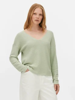 Boat Neck Long Sleeve Sweater|Primark Clearance