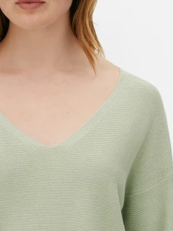 Boat Neck Long Sleeve Sweater|Primark Clearance