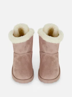 Bow Back Plush Lined Boots|Primark