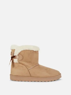 Bow Faux Fur Boots|Primark Clearance