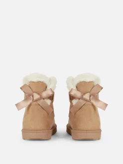 Bow Faux Fur Boots|Primark Clearance