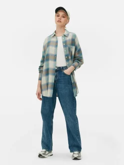 Boyfriend Fit Check Shirt|Primark Clearance