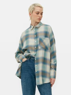 Boyfriend Fit Check Shirt|Primark Clearance
