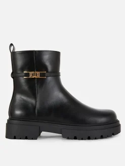 Buckle Detail Ankle Boots|Primark New