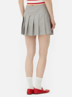 Buckle Pleated Mini Skirt|Primark Outlet