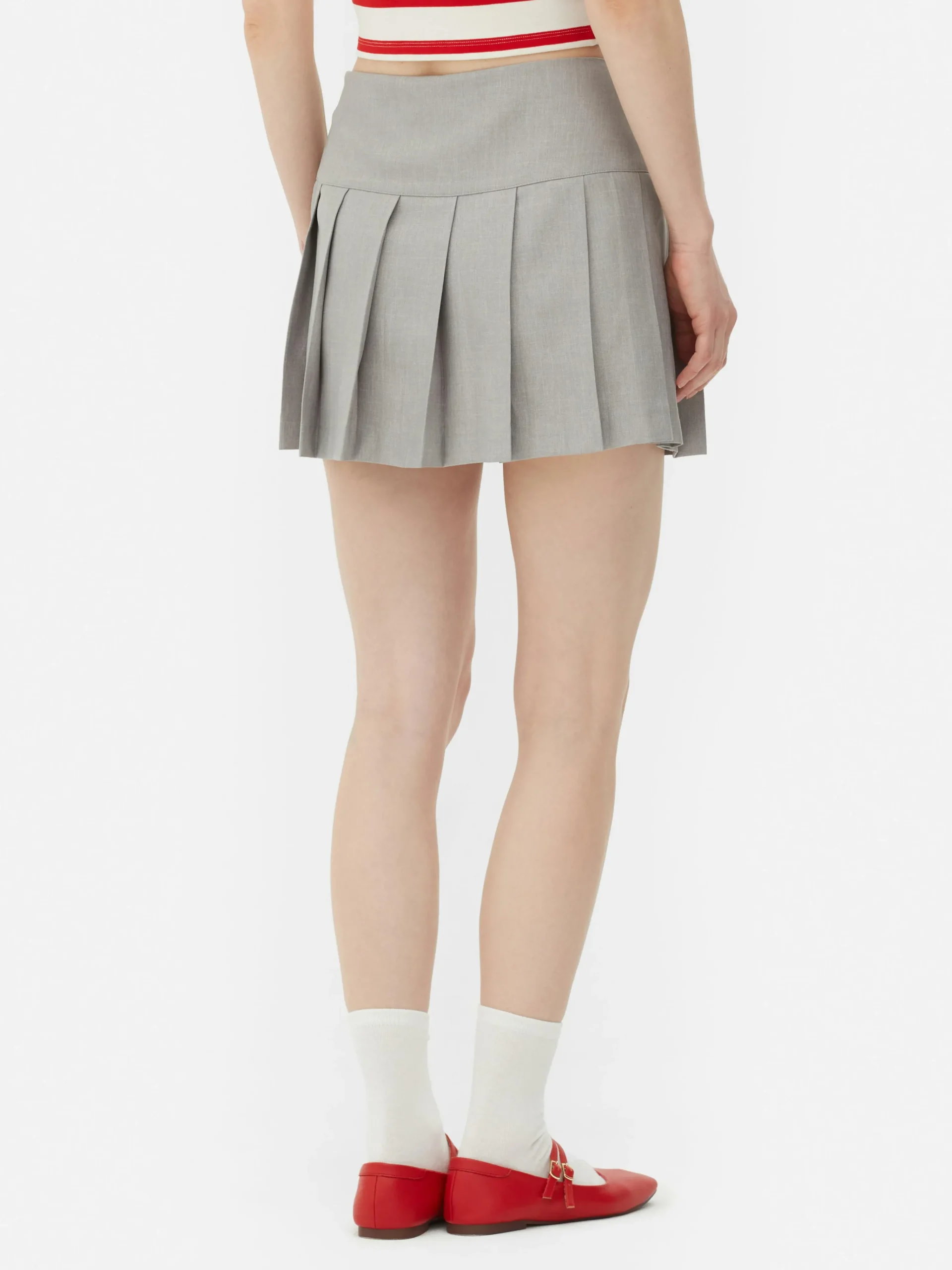 Buckle Pleated Mini Skirt|Primark Outlet