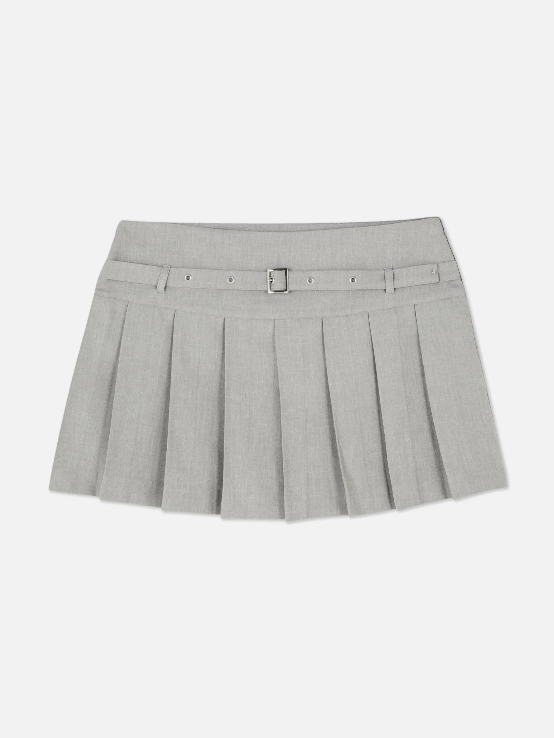 Buckle Pleated Mini Skirt|Primark Outlet