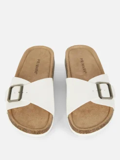 Buckle Strap Footbed Sandals|Primark New