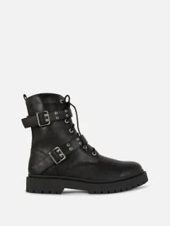 Buckled Biker Boots|Primark Outlet