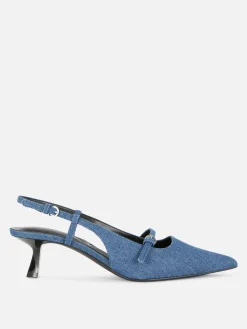 Buckled Denim Kitten Heels|Primark Best