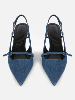 Buckled Denim Kitten Heels|Primark Best