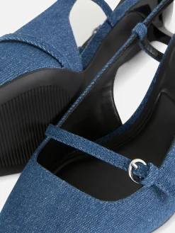 Buckled Denim Kitten Heels|Primark Best