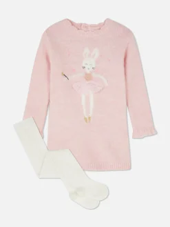 Bunny Sweater Dress And Tights Set|Primark Hot