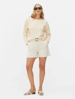 Button Shoulder Boatneck Sweater|Primark New