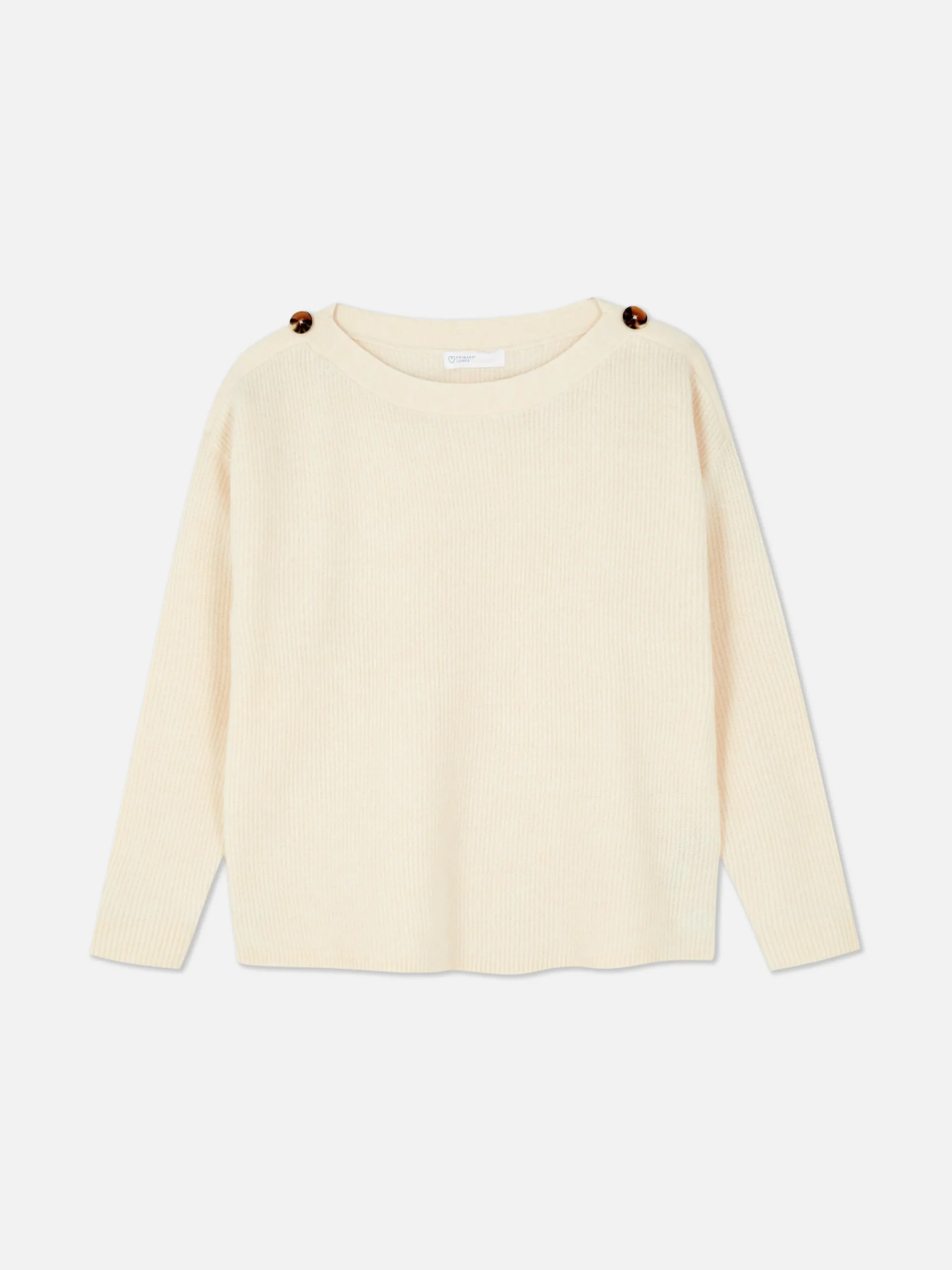 Button Shoulder Boatneck Sweater|Primark New