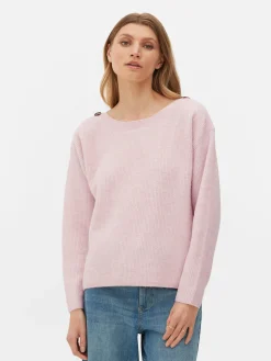 Button Shoulder Boatneck Sweater|Primark Discount