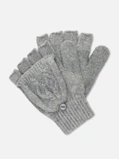 Cable Knit Flip-Top Fingerless Gloves|Primark New