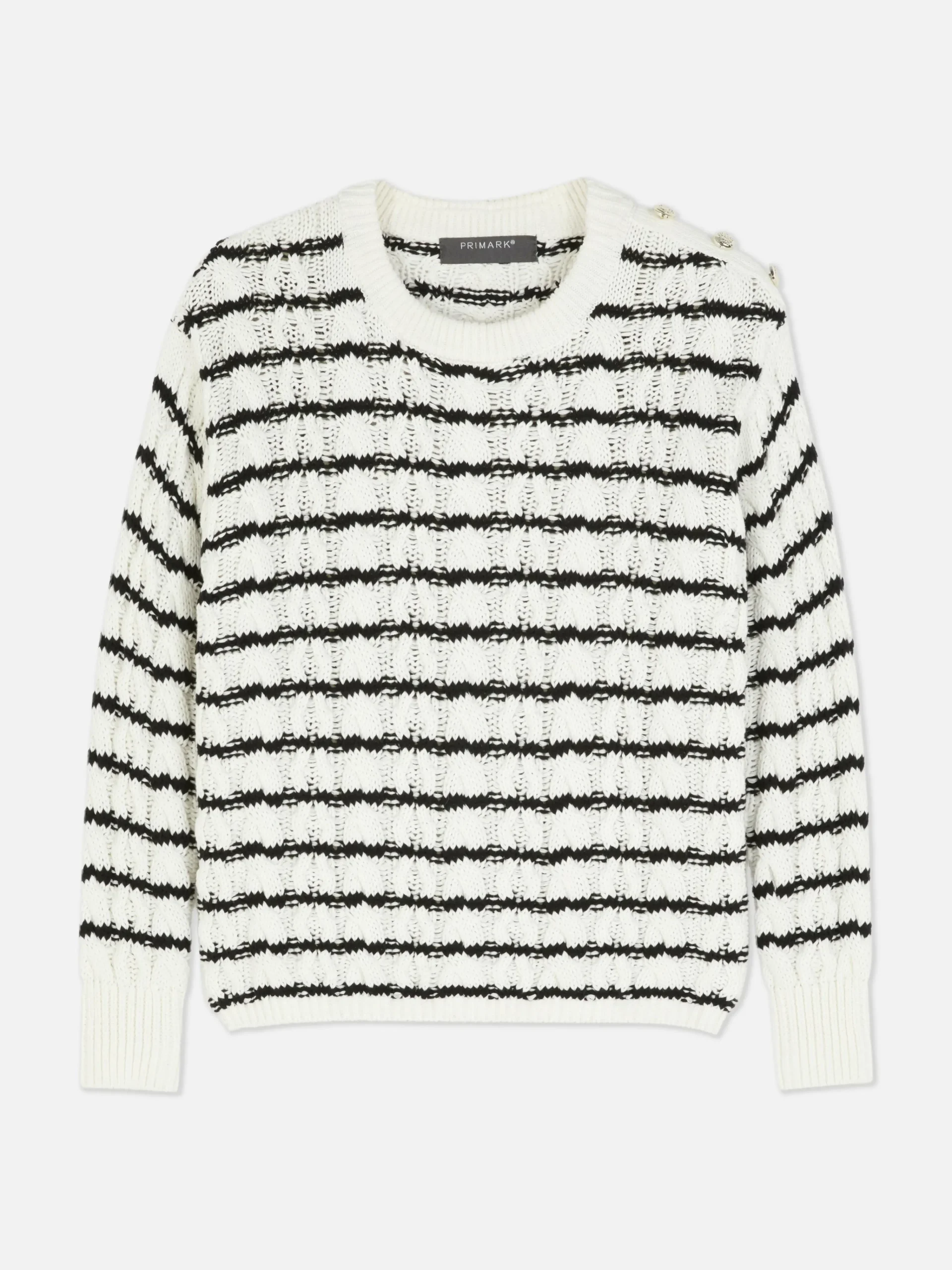 Cable Knit Striped Sweater|Primark