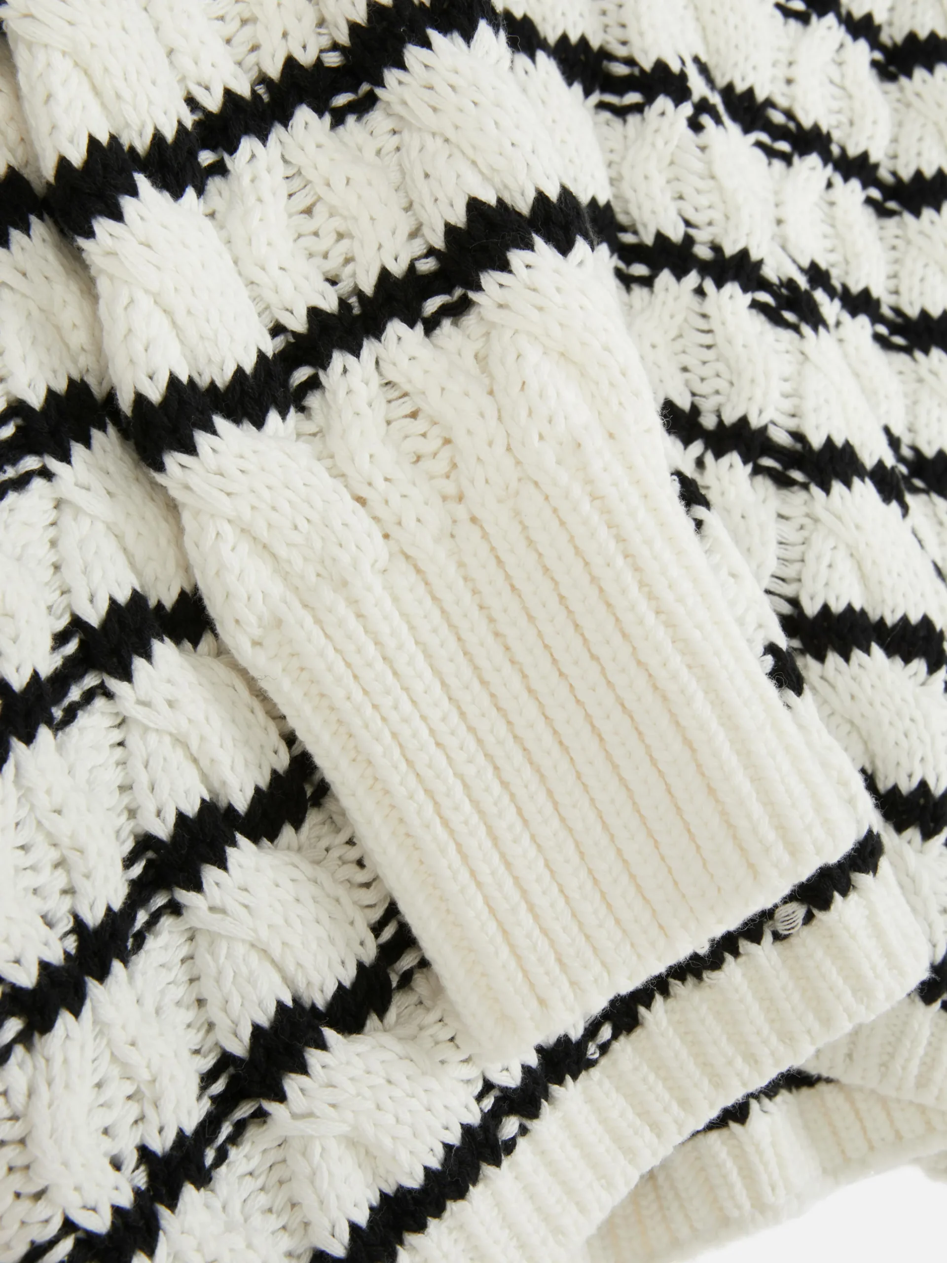 Cable Knit Striped Sweater|Primark