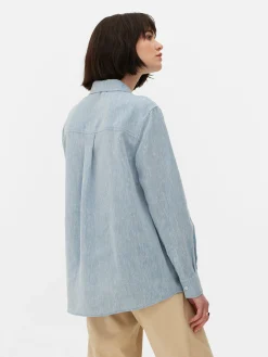 Chambray Long Sleeve Shirt|Primark Discount