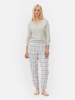 Check Bottom Long Sleeve Pajama Set|Primark Online