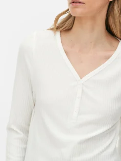 Check Bottom Long Sleeve Pajama Set|Primark Clearance