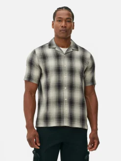 Check Textured Short Sleeve Shirt|Primark Sale